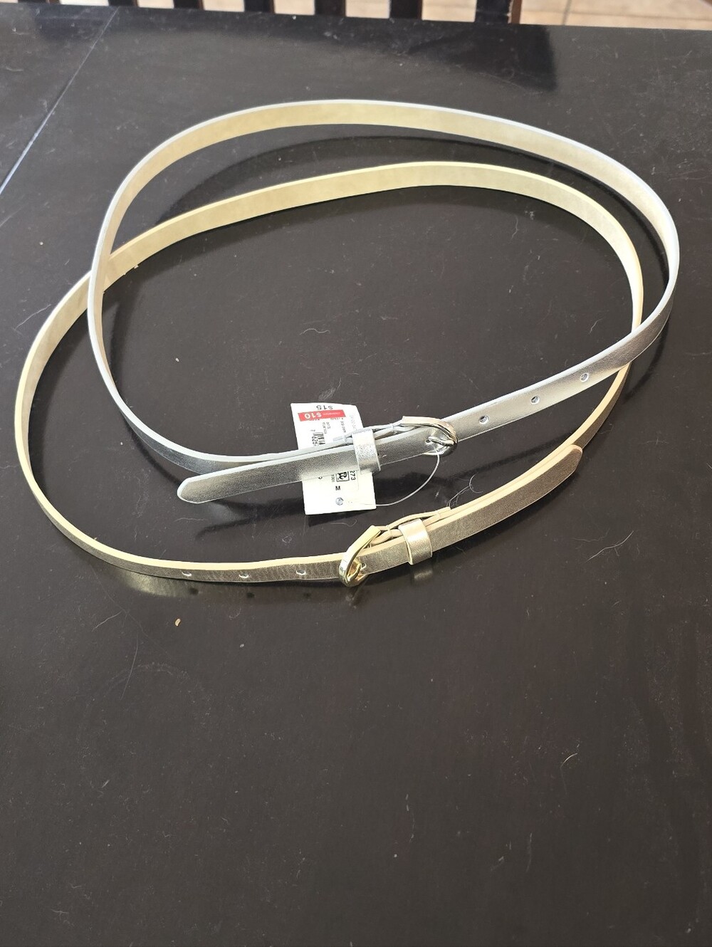 jcpenney Metallic Skinny Belt Duo in Silver and Gold Tone